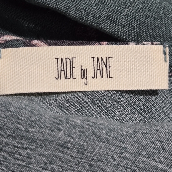 JADE by JANE Women's V Neck Bohemian Floral Blouse Green Pink Size XL - Picture 5 of 6